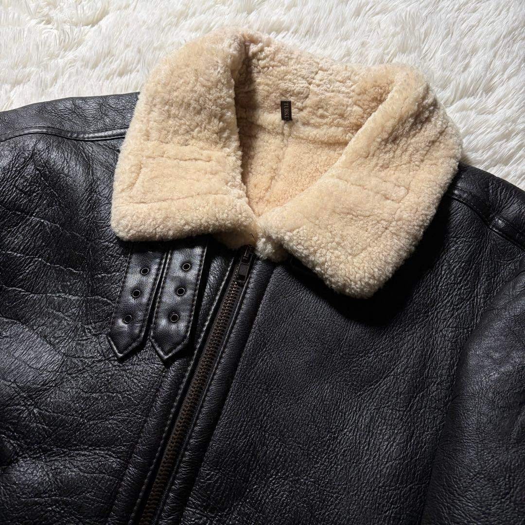 美品/XL□フライトジャケット ブラック 羊革 シープスキン トルコ製