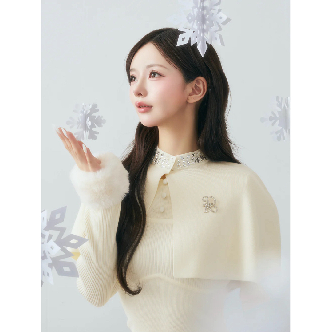 Darich - 新品タグ付 ダーリッチ ビジューケープニットミニワンピース