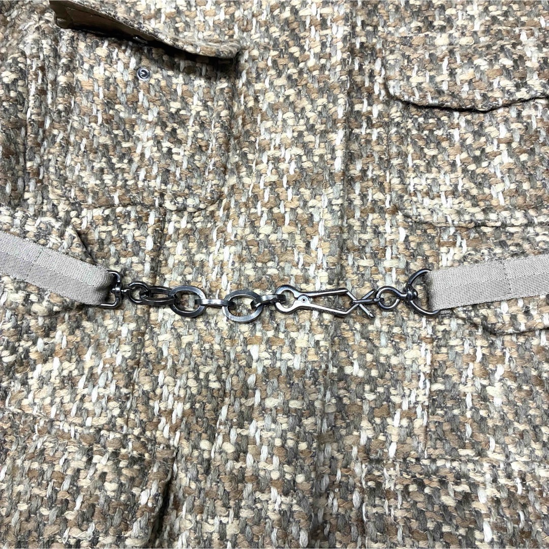 MAX MARA ミックスツイードコート モヘア アルパカ混 36