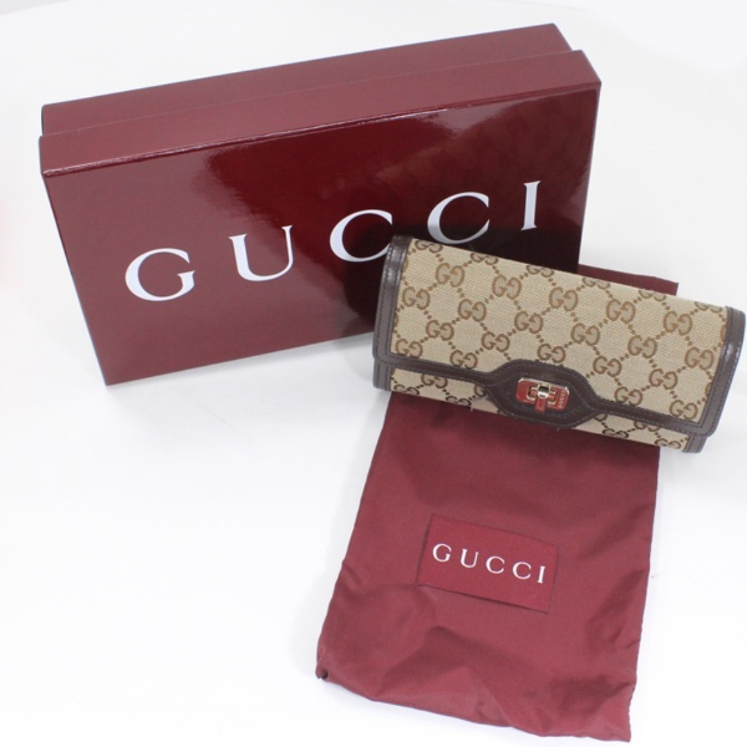 GUCCI - 【新品】グッチ 長財布 二つ折り ルーチェGG キャンバス