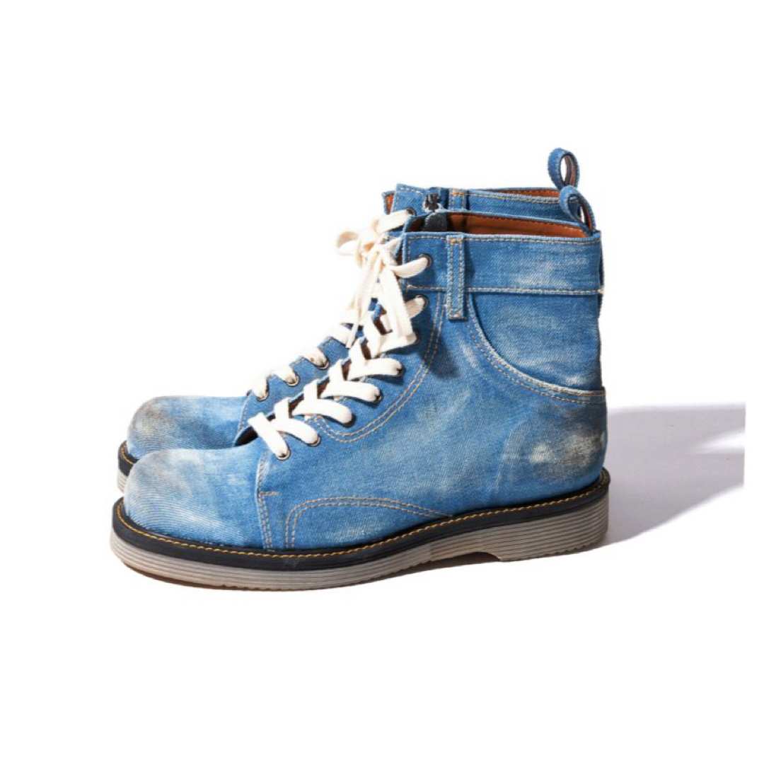 新品／26.5㎝、27㎝／グラム glamb／ヴィンテージ加工 デニムブーツ