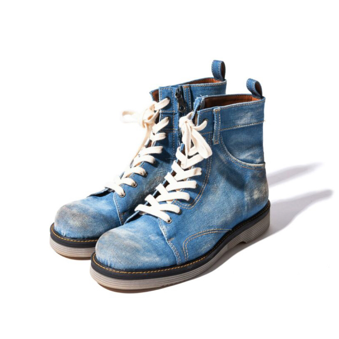 新品／26.5㎝、27㎝／グラム glamb／ヴィンテージ加工 デニムブーツ