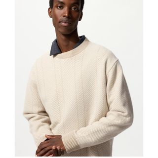 UNIQLO - 新品 ユニクロ カシミヤクルーネックセーター L 黒 ブラック