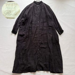 nest Robe - 22SS nest robe リネン天然染め ケープカラーブラウスの