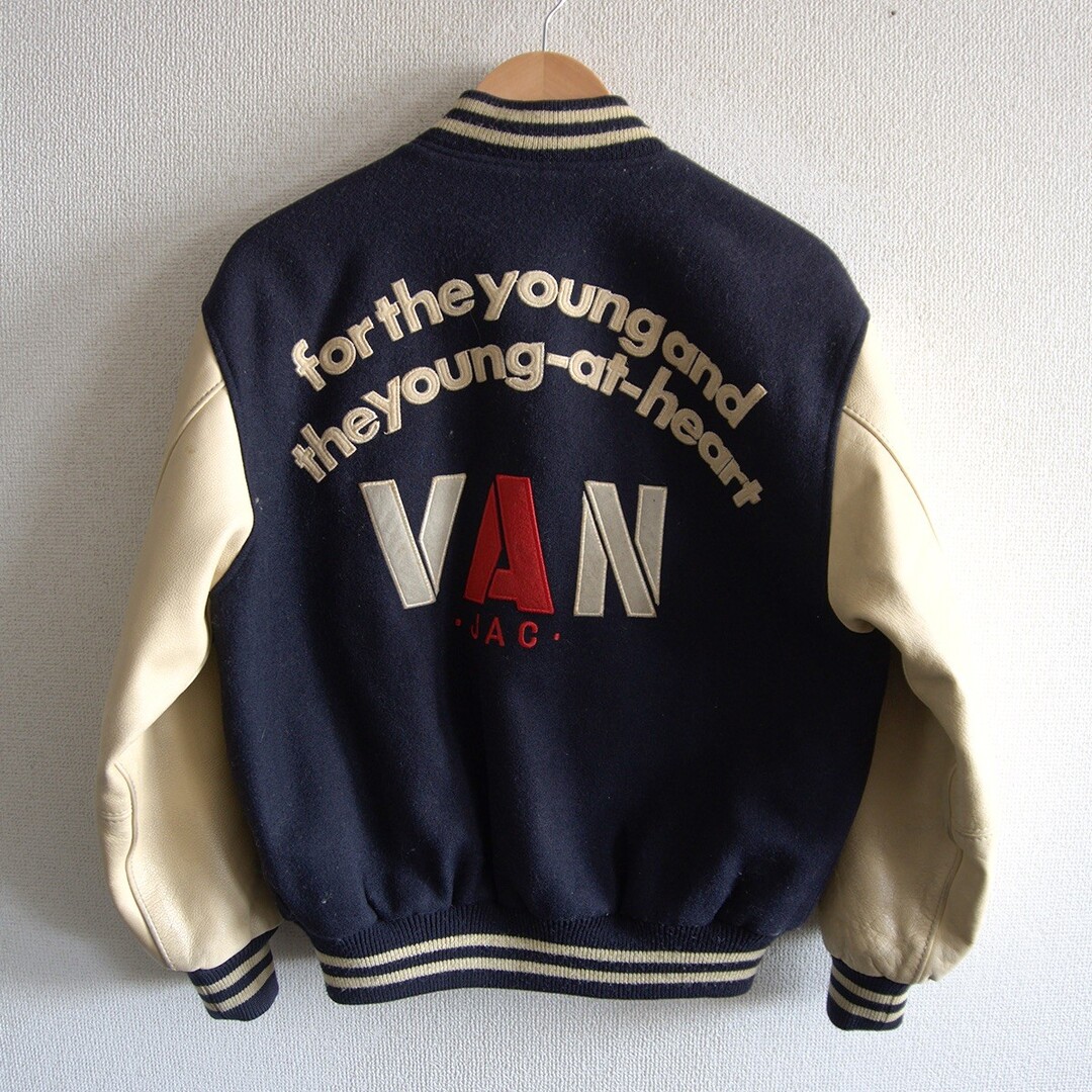 VAN Jacket - 【雰囲気抜群】VAN JAC【袖レザー スタジャン】M ヴァン
