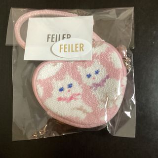 FEILER - フェイラー ラブラリー モフモフネコチャンハート型ポーチの
