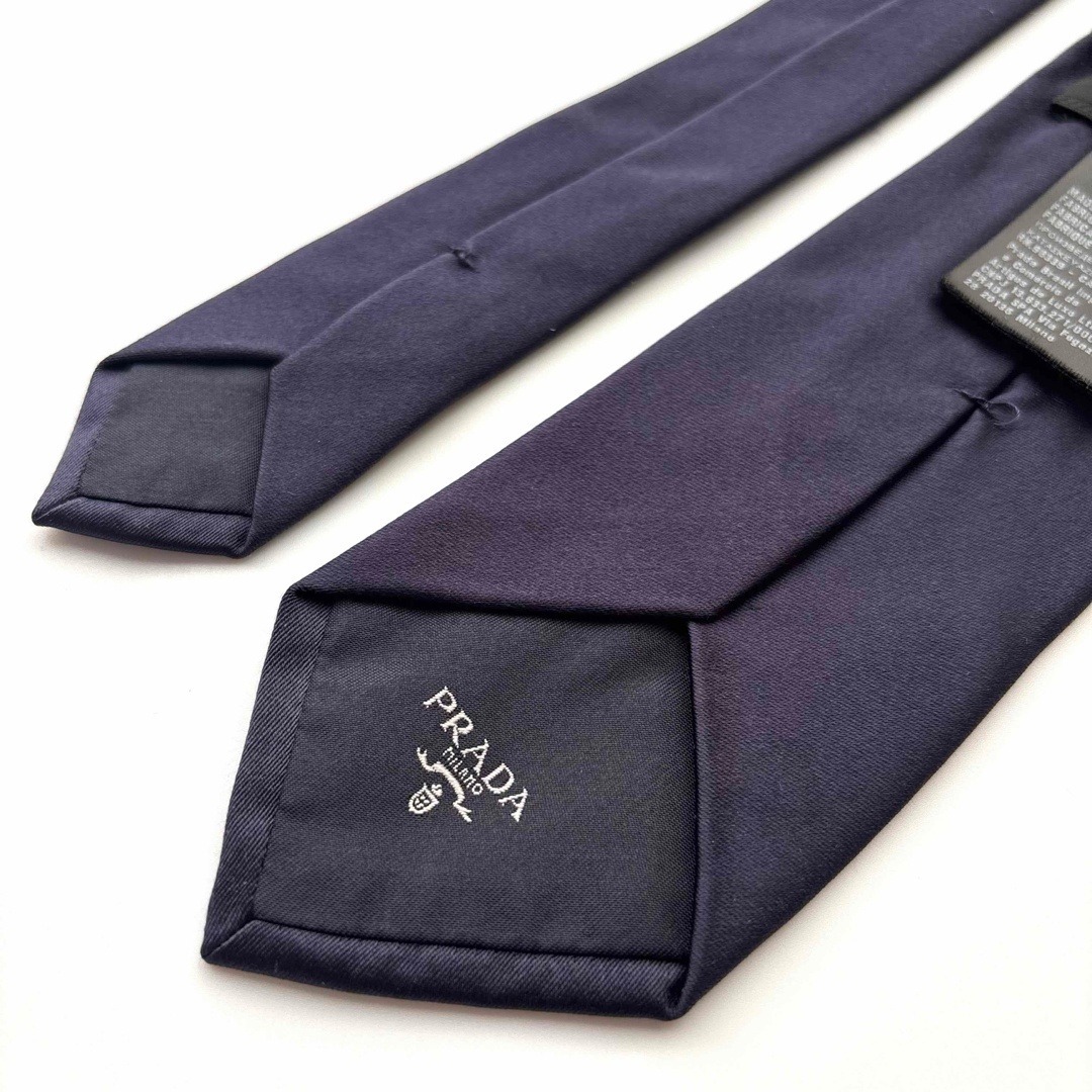 PRADA - ꧁美品꧂ プラダ ネクタイ ナロータイ 無地 ロゴ ソリッド