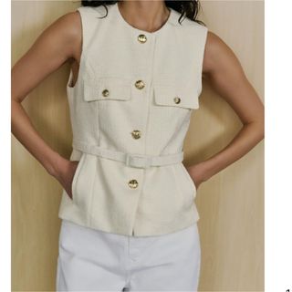 ZARA - ZARA ベルトテクスチャーベスト 新品の通販 by ふわ's shop