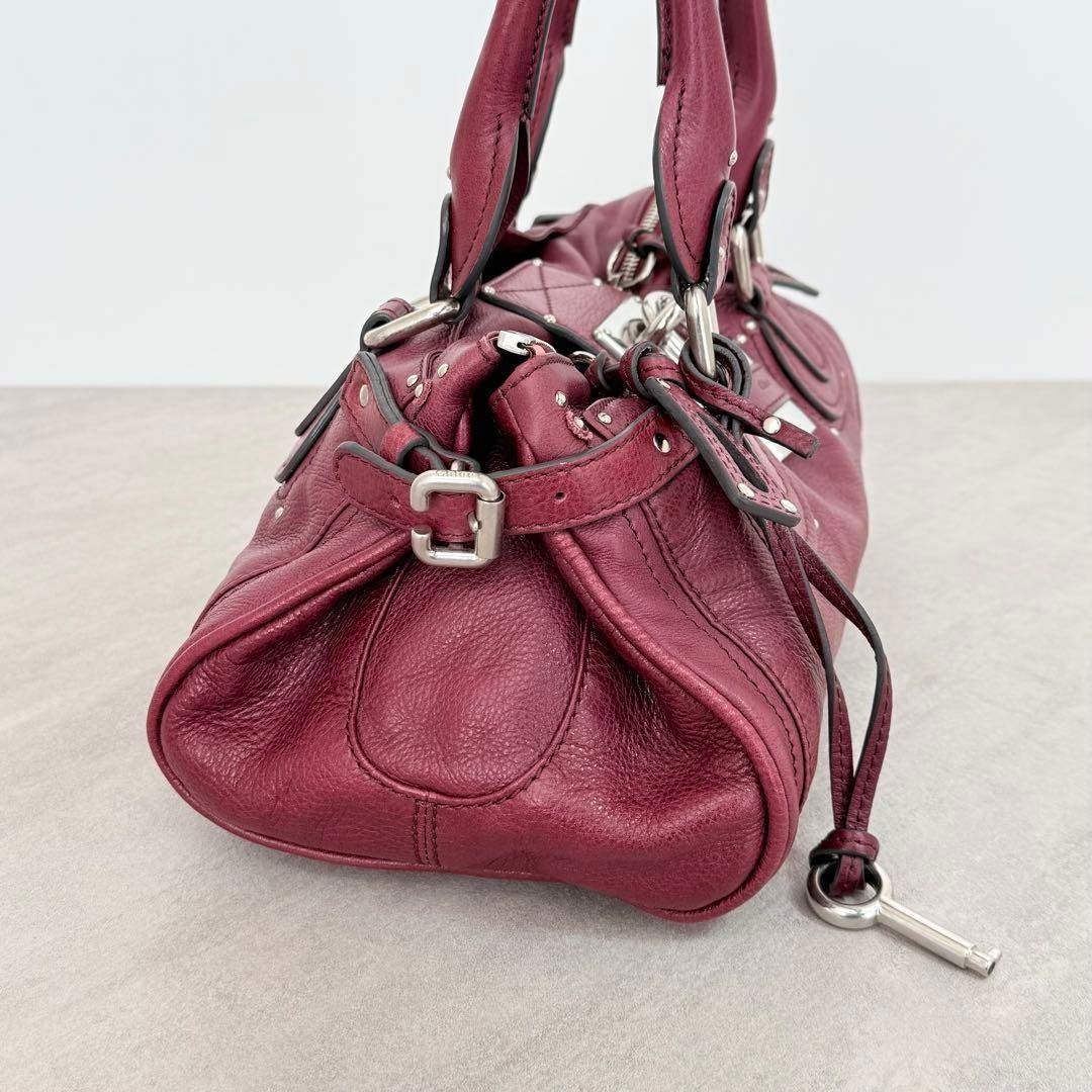 Chloe - 美品 Chloe クロエ パディントン ハンドバッグ 南京錠 ワイン