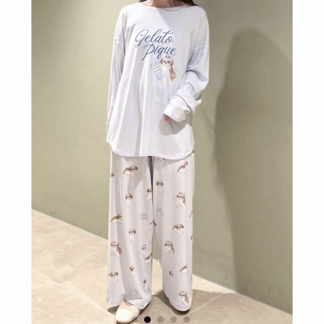gelato pique - ジェラートピケ ジェラピケ シーズー ブルー 上下