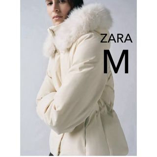 ZARA - ZARA フェイクファー フード付きダウンパフジャケットの通販 by