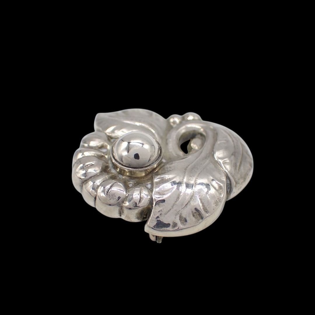 Georg Jensen - ジョージジェンセン 71 ブローチ 925 フラワー リーフ