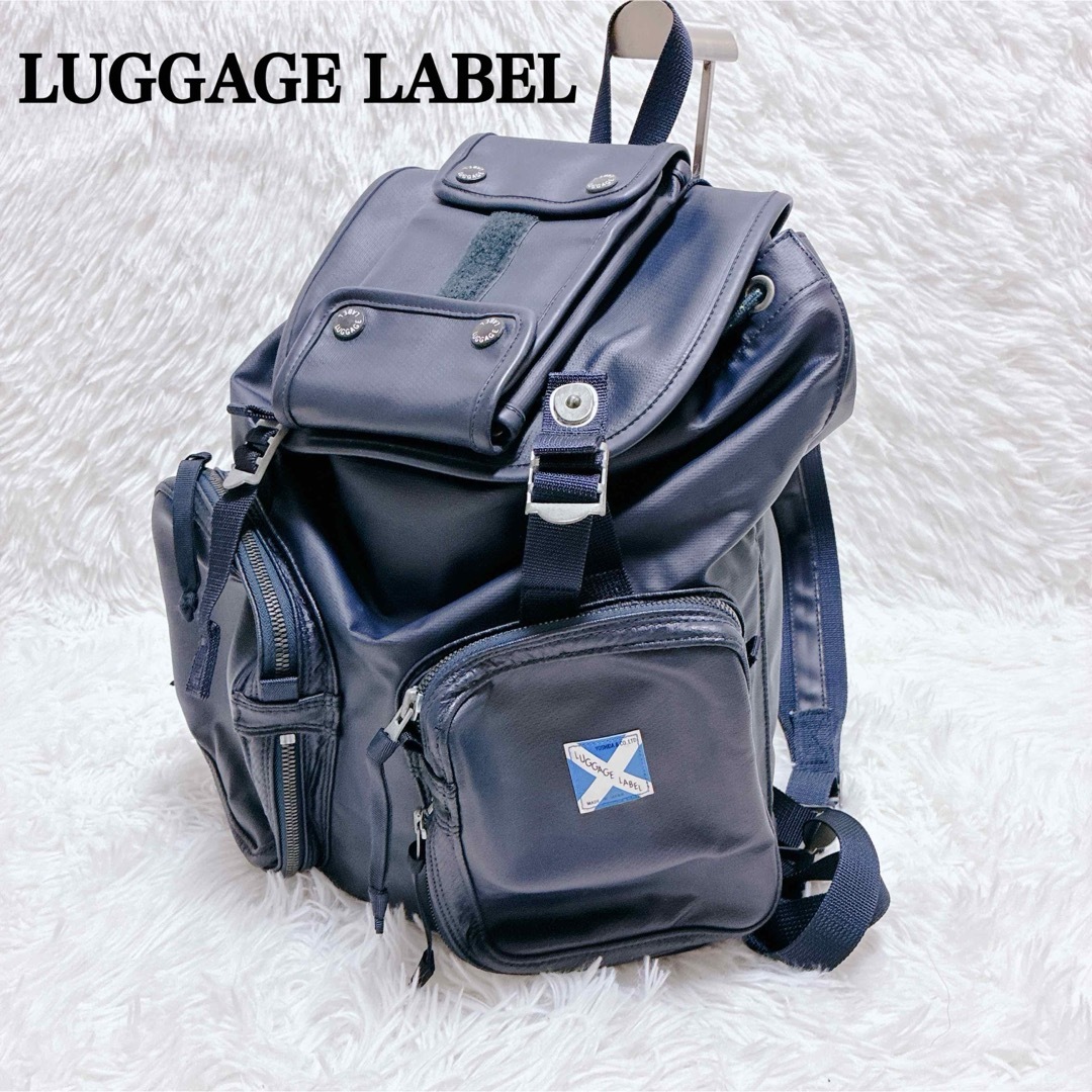 LUGGAGE LABEL - 極美品 廃盤品 LUGGAGE LABEL リュック ネイビー