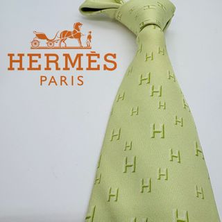 HERMES - 礼装用 エルメス・HERMES ネクタイ シルク100％ 白 H柄の通販