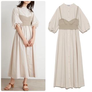 SNIDEL - the toe ERIE FRILLS ONEPIECE ベージュの通販 by niko's