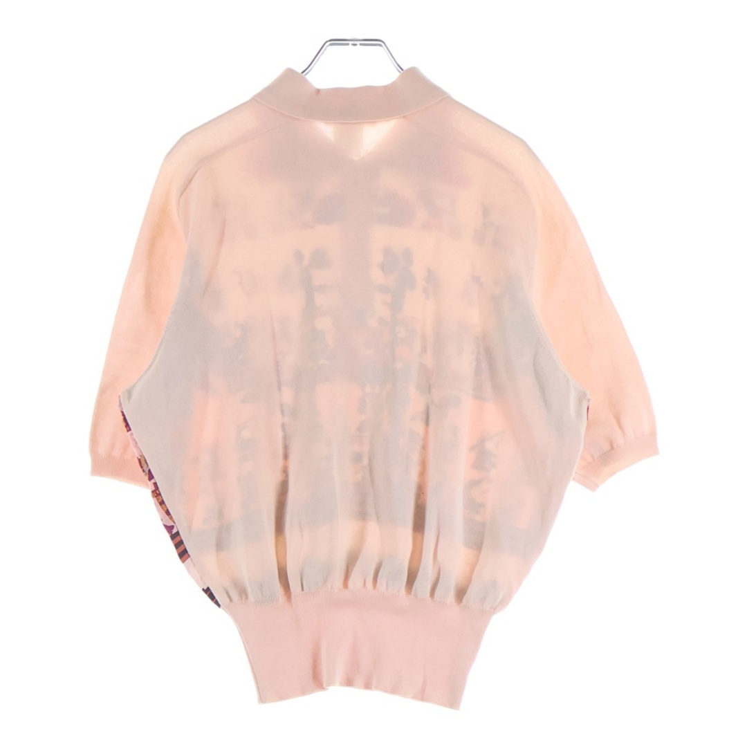 HERMES - HERMES エルメス シルク切替 ニットポロシャツ ピンクの通販