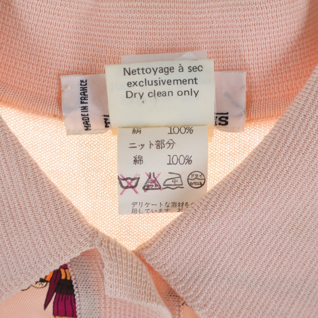 HERMES - HERMES エルメス シルク切替 ニットポロシャツ ピンクの通販