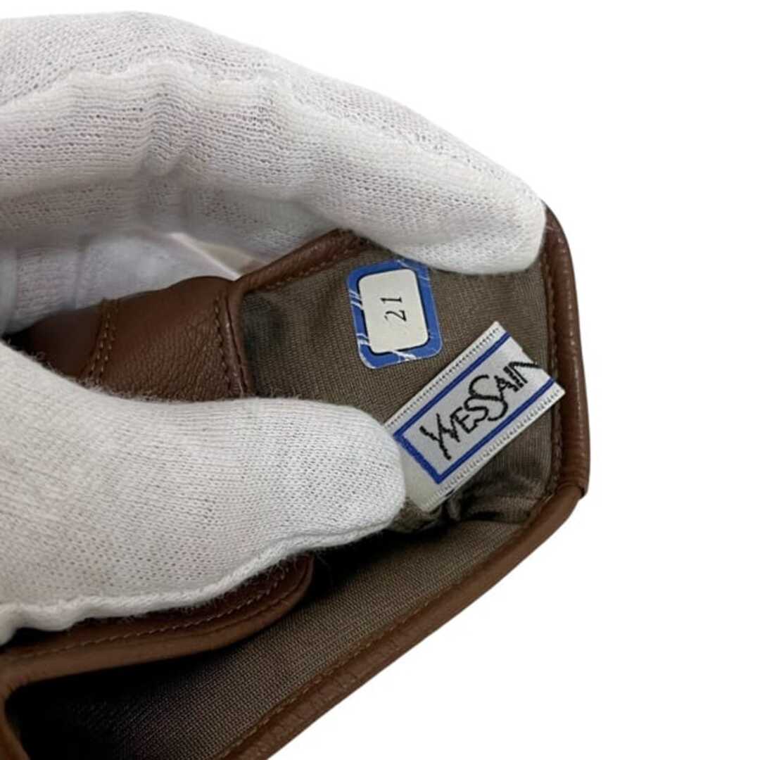 SAINT LAURENT - イヴサンローラン 手袋 ブラウン 美品 レザー 中古