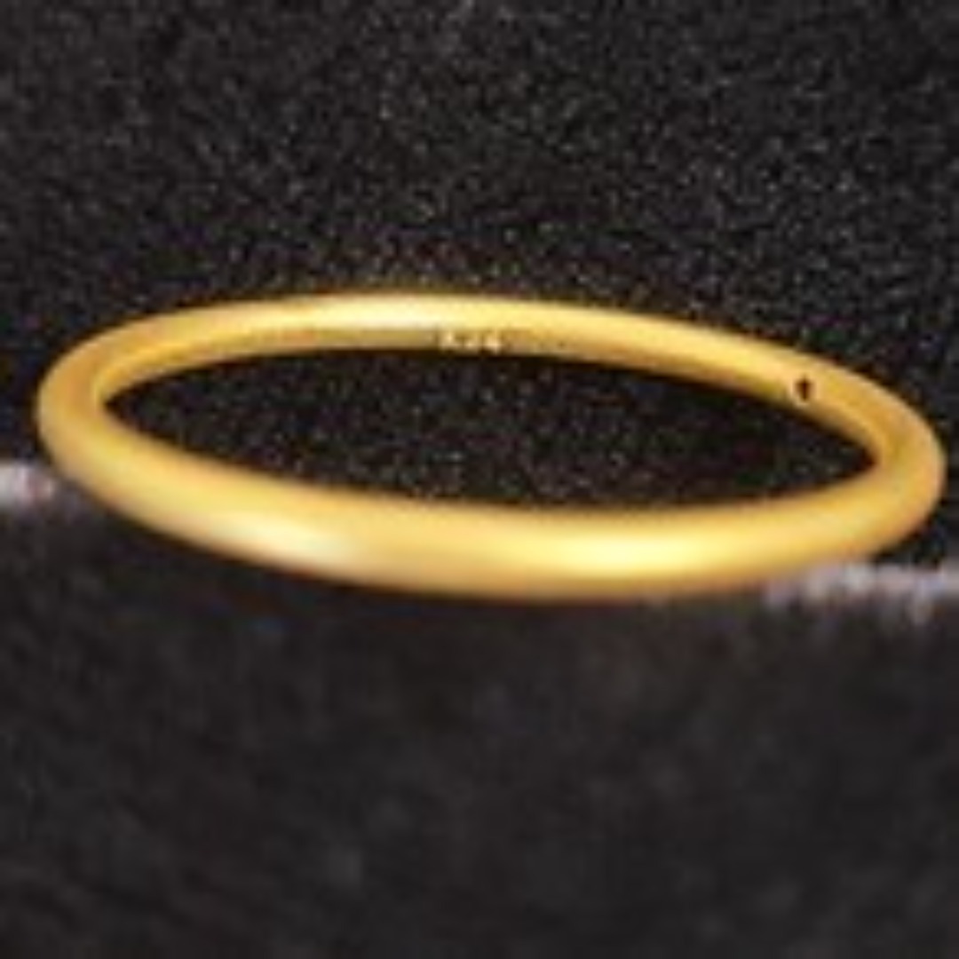 日常の美しさに！24金 K24 リング つや消し シンプル ゴールド 重ね