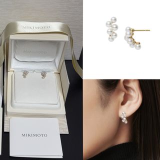 MIKIMOTO - 定番 ミキモト 月桂樹の葉彫り パールブローチ シルバー 美