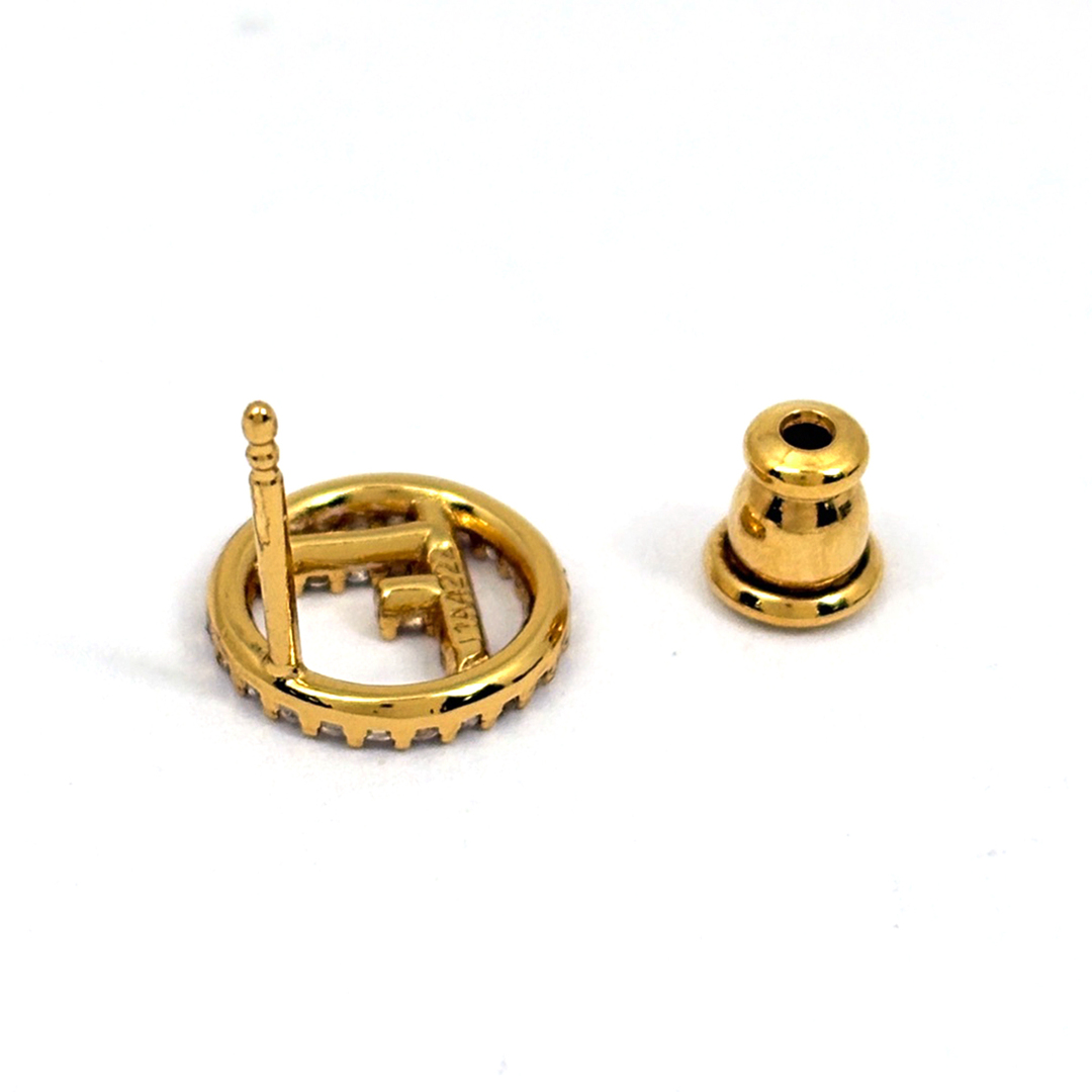 FENDI - フェンディ エフイズ ラインストーン ピアス GP 【中古】の