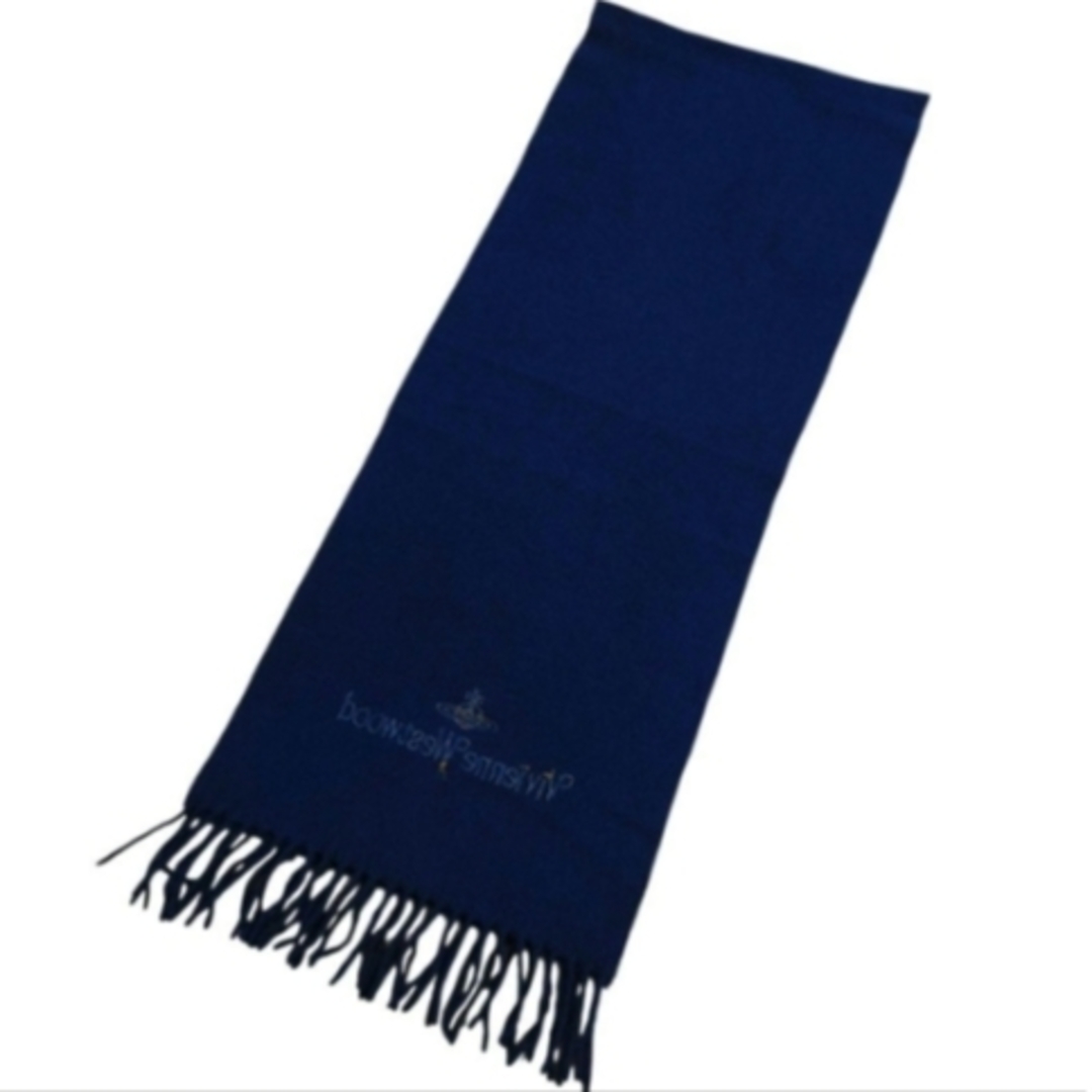 Vivienne Westwood - ヴィヴィアン MAN マフラー ネイビー ロゴ オーブ