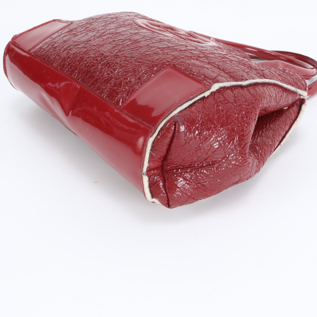 Tory Burch - トリーバーチ ボア ダブルT レッド レザー トート バッグ