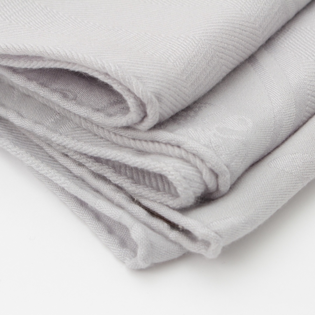 HERMES - エルメス ニューリブリス カシミヤ シルク ストール グレー