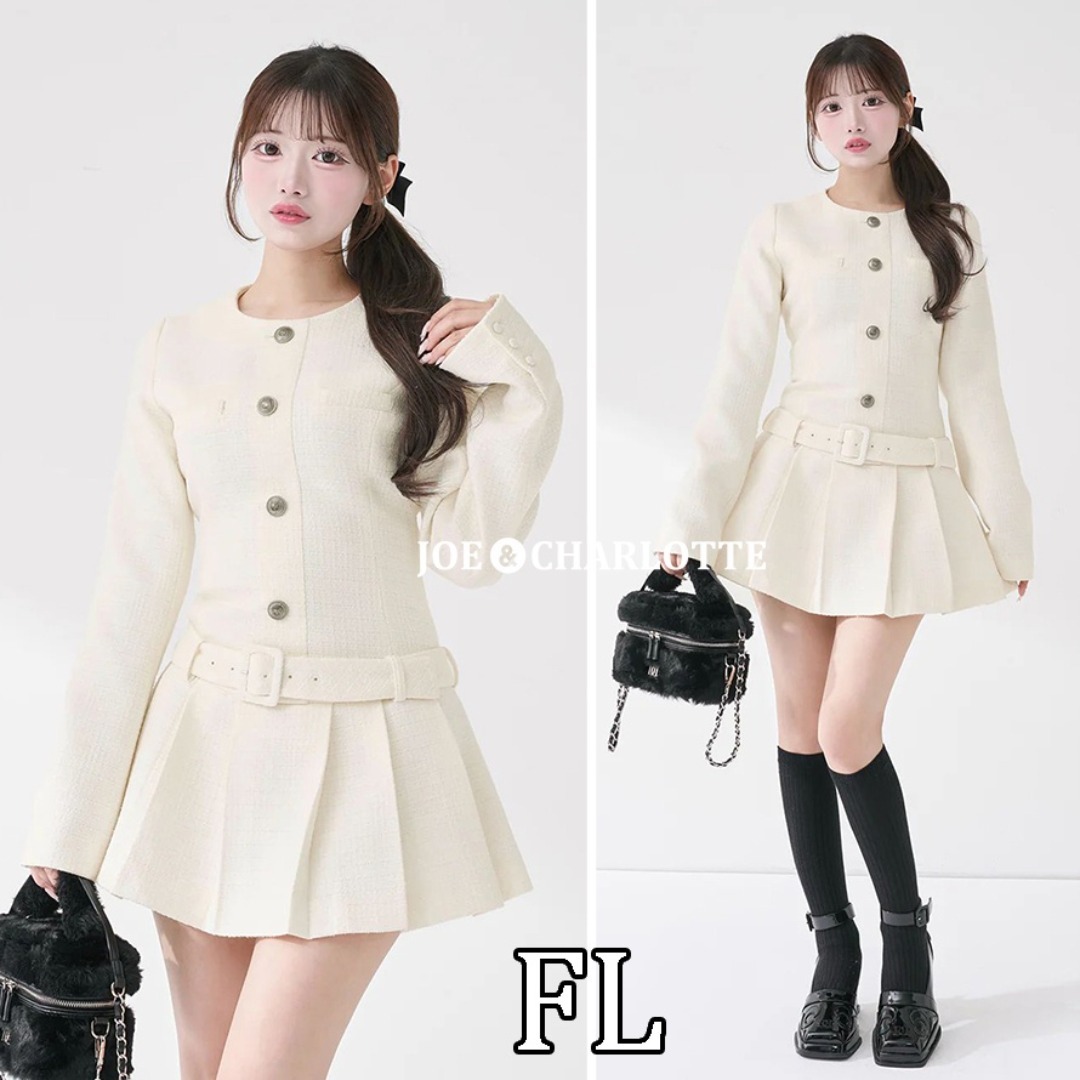 Darich - ダーリッチ darich ボックスプリーツツイードミニワンピース