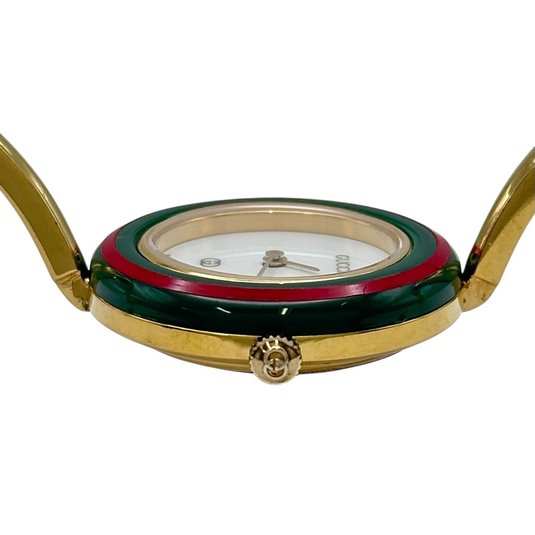GUCCI - グッチ GUCCI チェンジベゼル 1100-L ホワイト メッキ