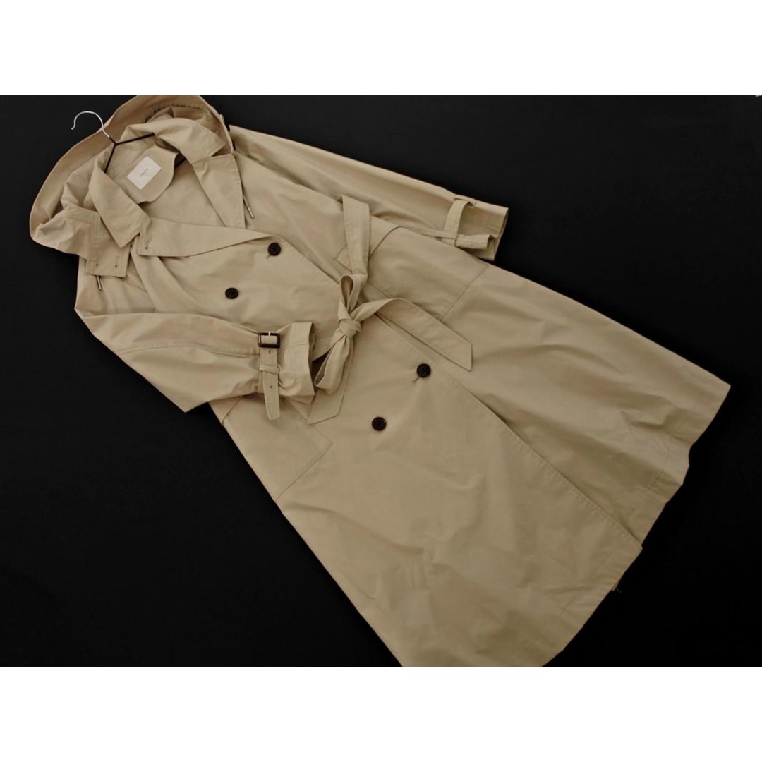 STRATA エストラータ フード付き バックフレア トレンチ コート sizeF