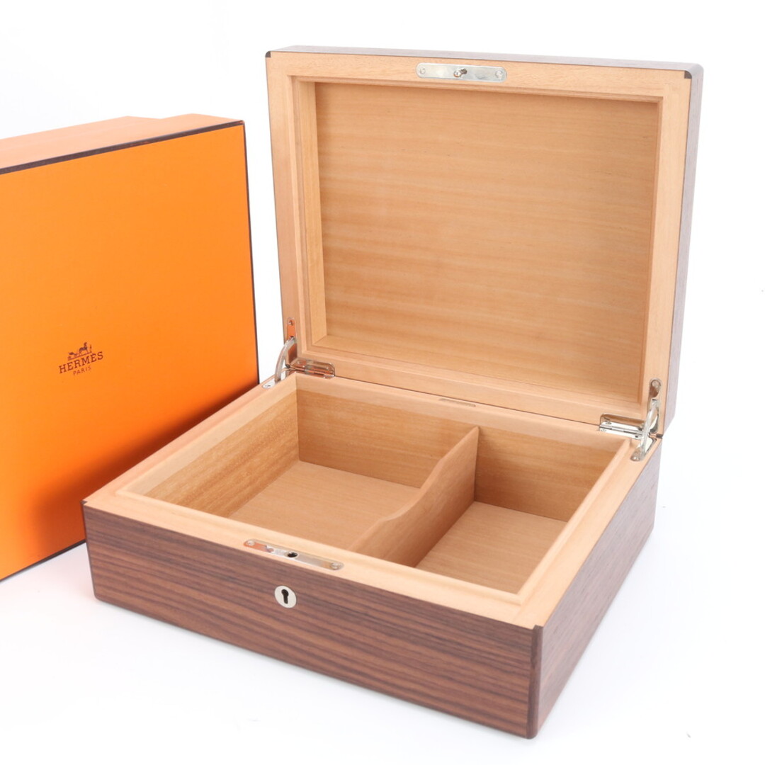 HERMES - 極美品 エルメス ジュエリーボックス ウッド レザー