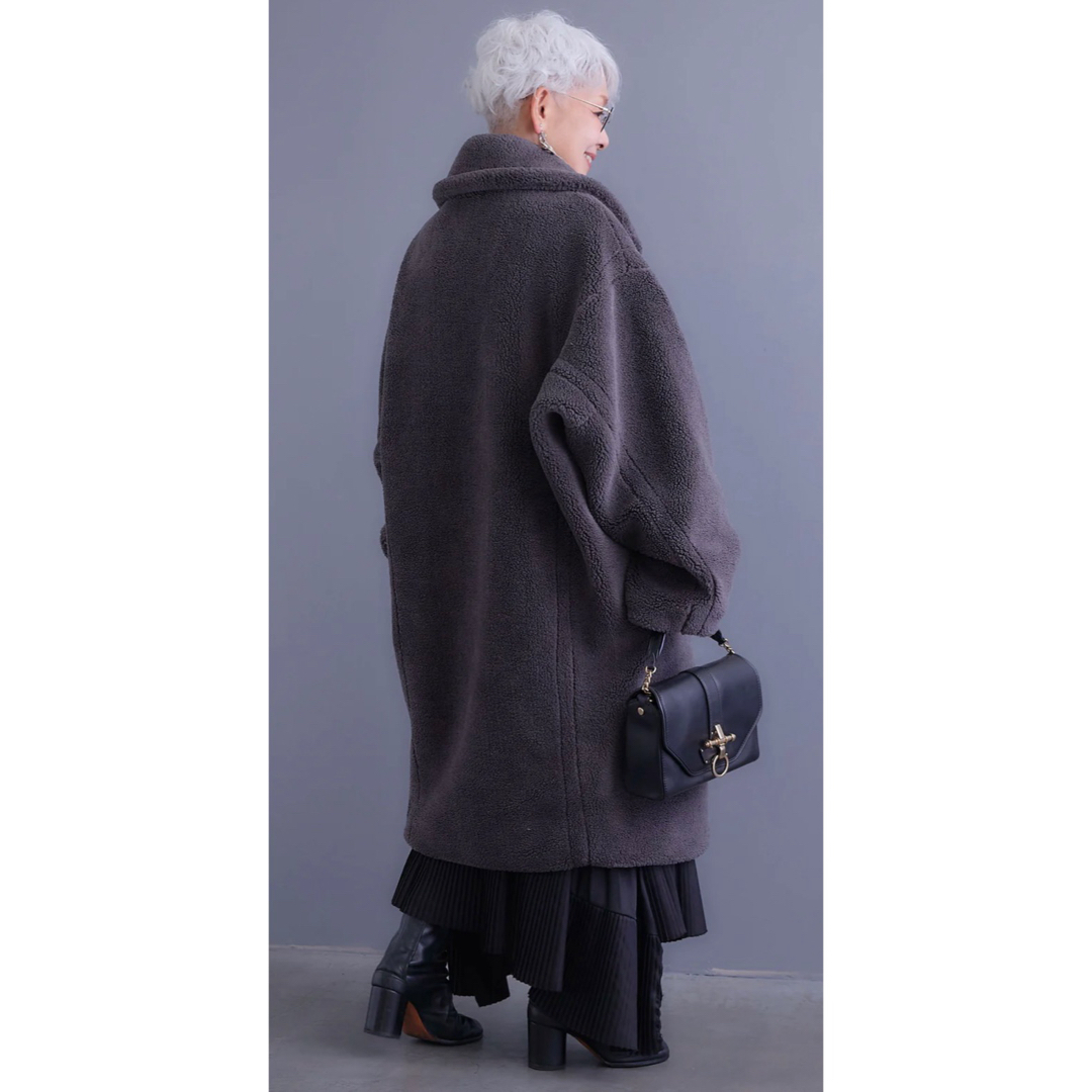 新品】AIJAN テディボアロングコート チャコール フリーサイズの通販