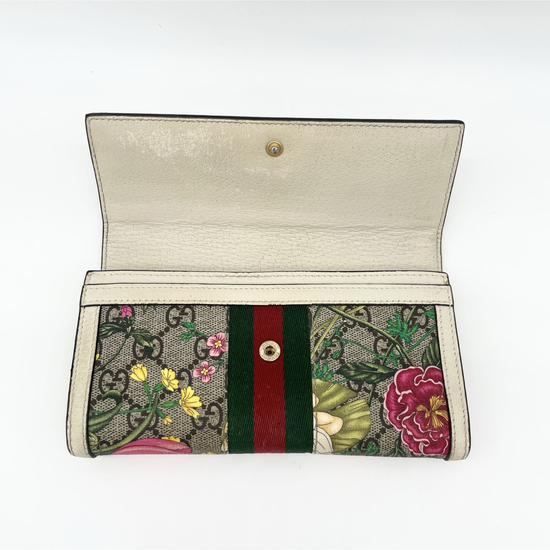 GUCCI - GUCCI 花柄 長財布 オフディア フローラ マーモント GGロゴの