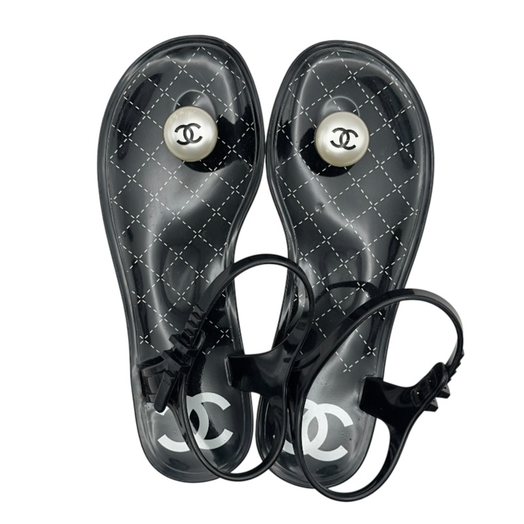 CHANEL - シャネル CHANEL ココマークパール装飾ビーチサンダル