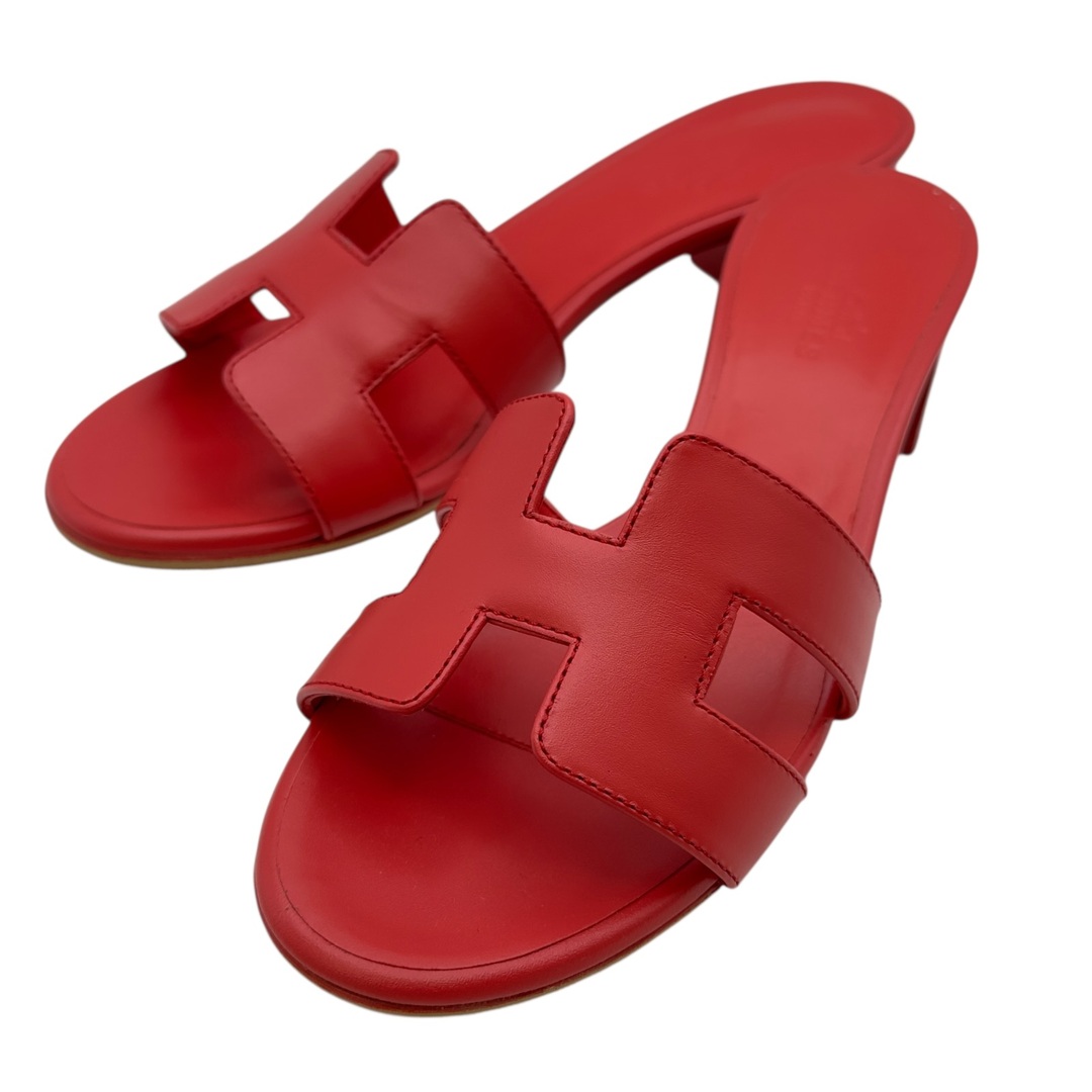 HERMES - エルメス HERMES オアジス ヒールサンダル AF141146Z レッド