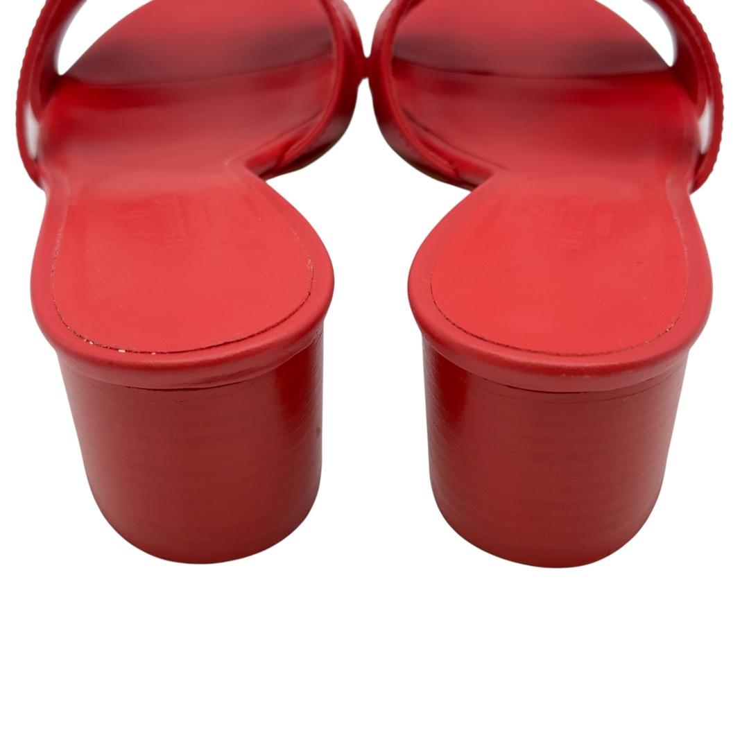 HERMES - エルメス HERMES オアジス ヒールサンダル AF141146Z レッド