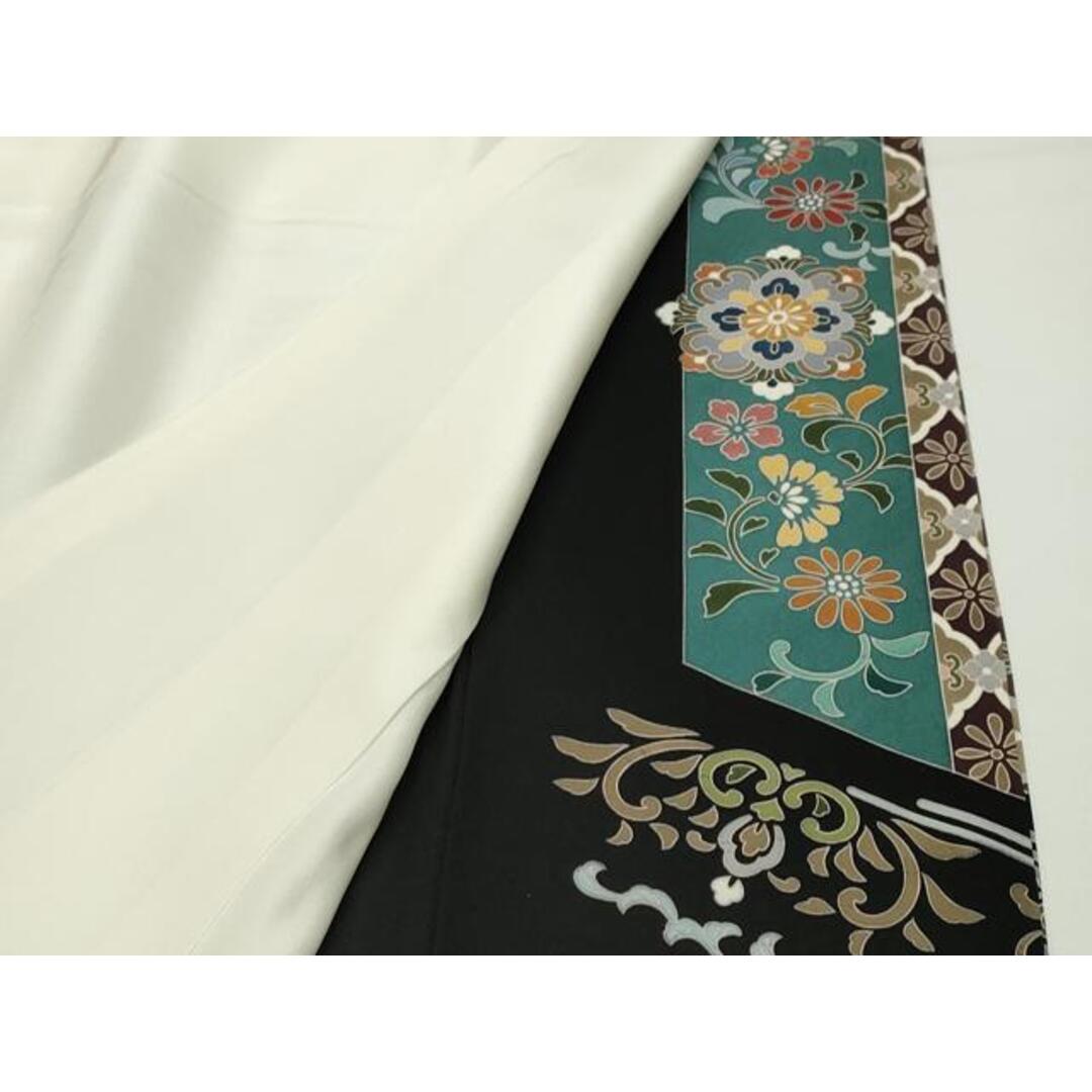 平和屋着物○豪華黒留袖 駒刺繍 鳳凰花唐草文 金彩 正絹 逸品