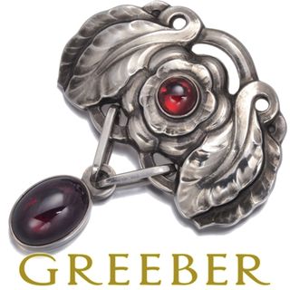 Georg Jensen - ジョージジェンセン ブローチ ガーネット 193 シルバー