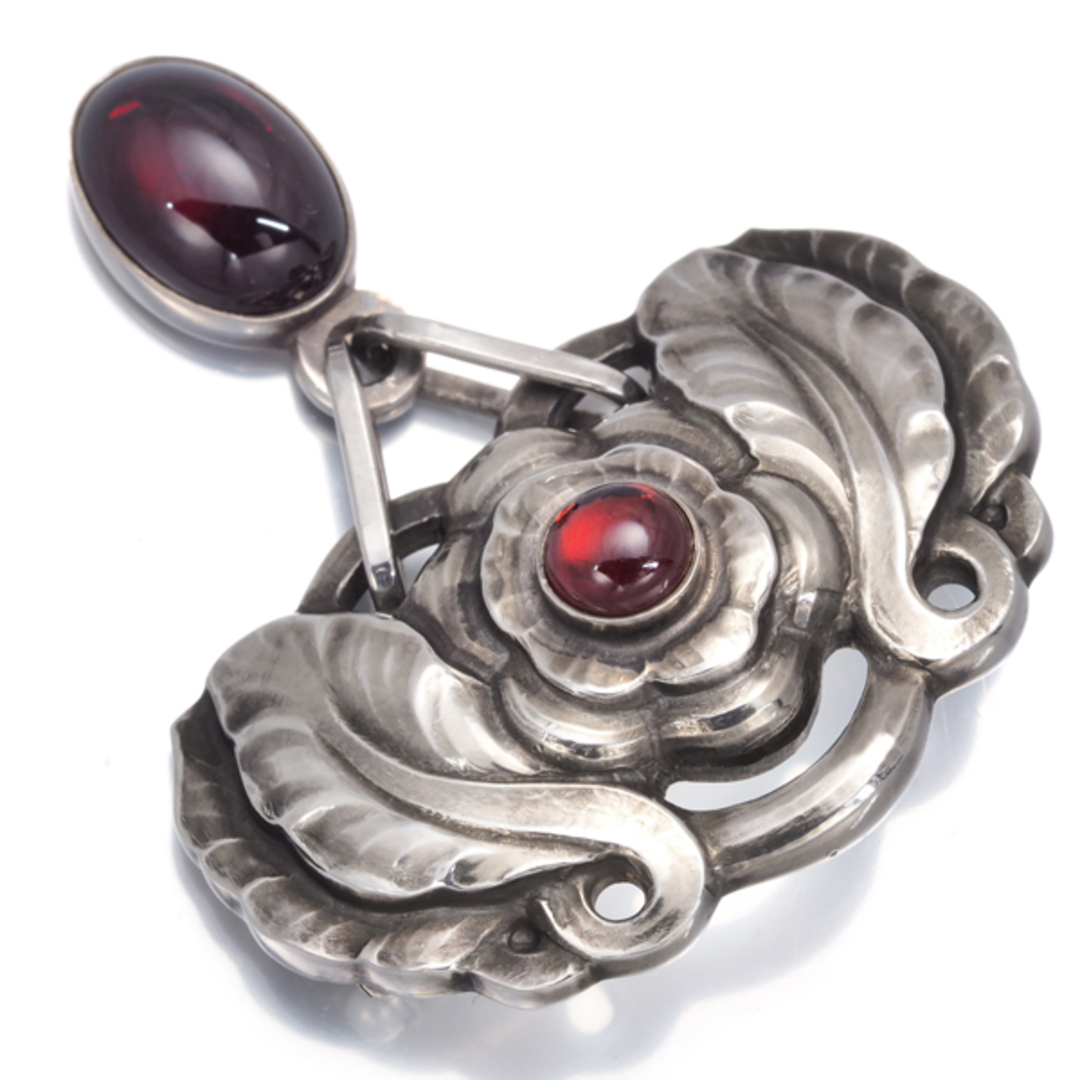 Georg Jensen - ジョージジェンセン ブローチ ガーネット 193 シルバー