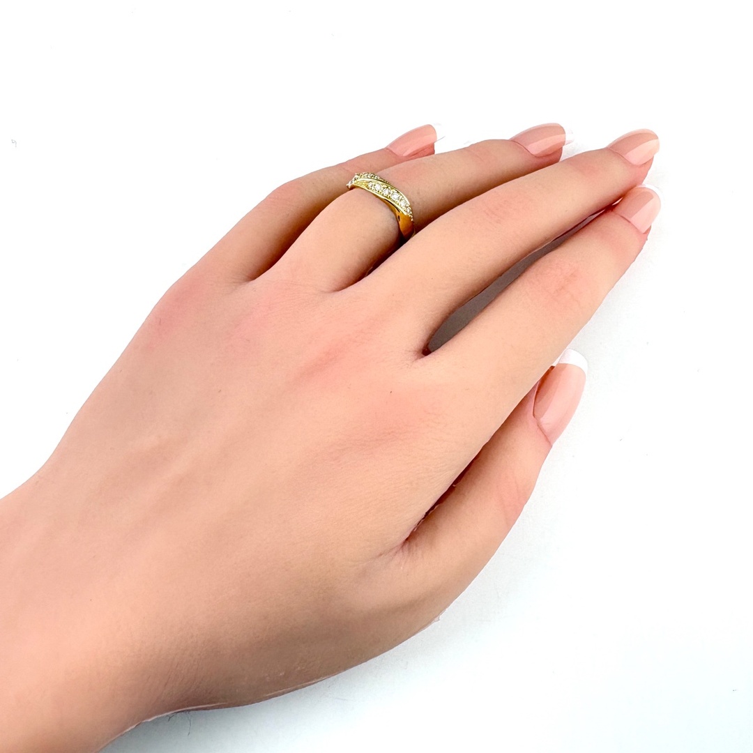 メレダイヤ デザインリング 9号 K18 【中古】の通販 by バイセル