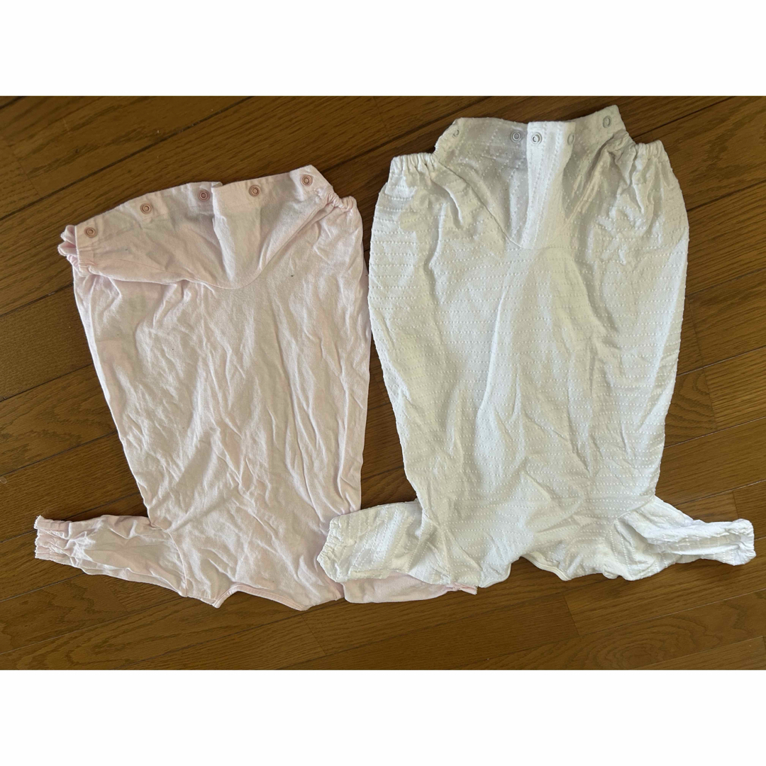 familiar - ファミリア 50-60 白 ピンク ロンパース 2WAY カバーオール