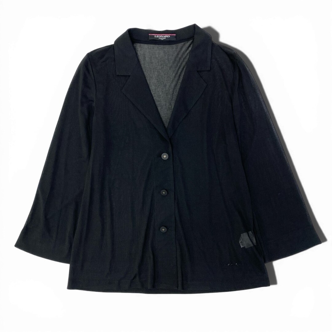 LEONARD - 60c6 LEONARD レオナール カンカン素材 薄手カーディガン