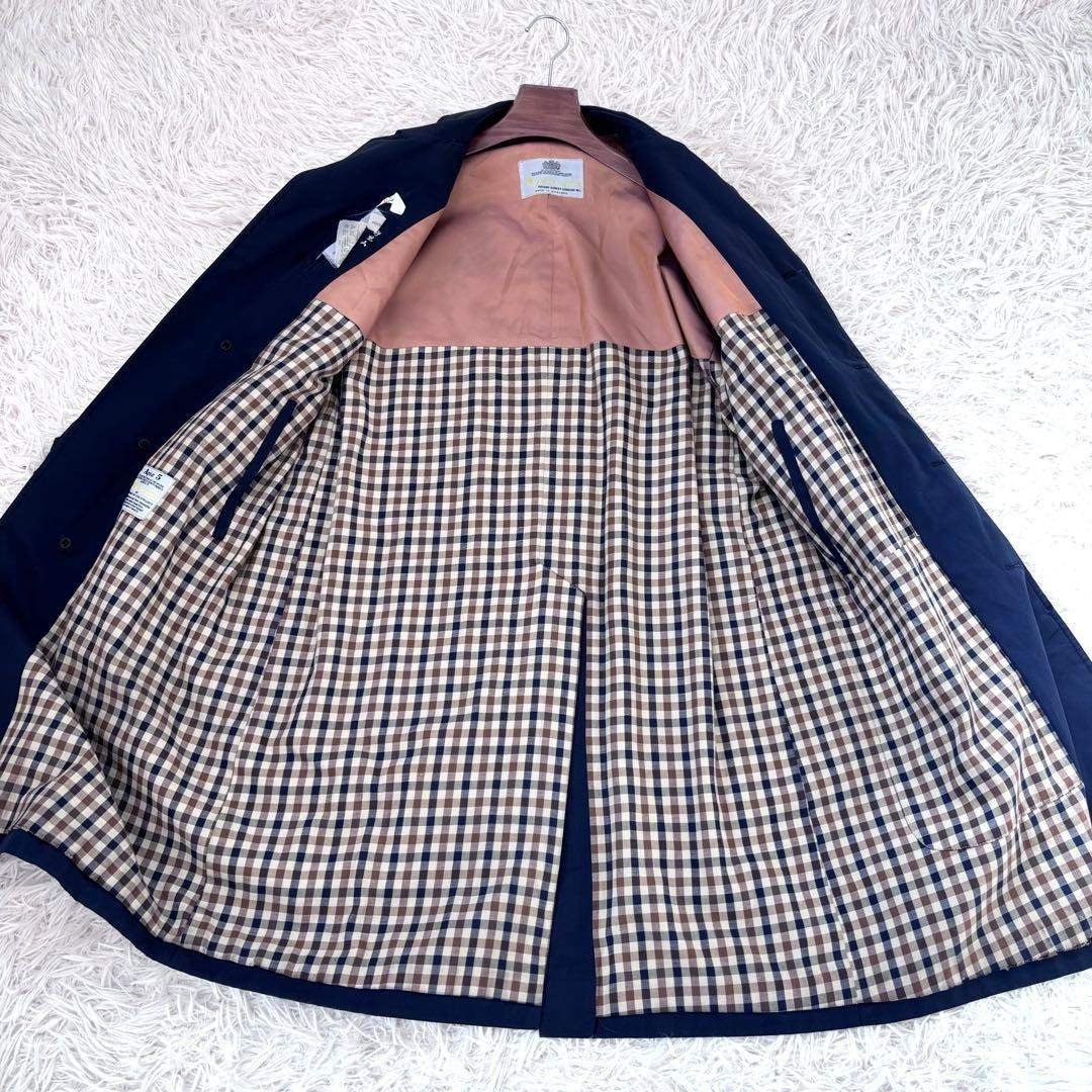 AQUA SCUTUM - アクアスキュータム ステンカラーコート ネイビー 英国