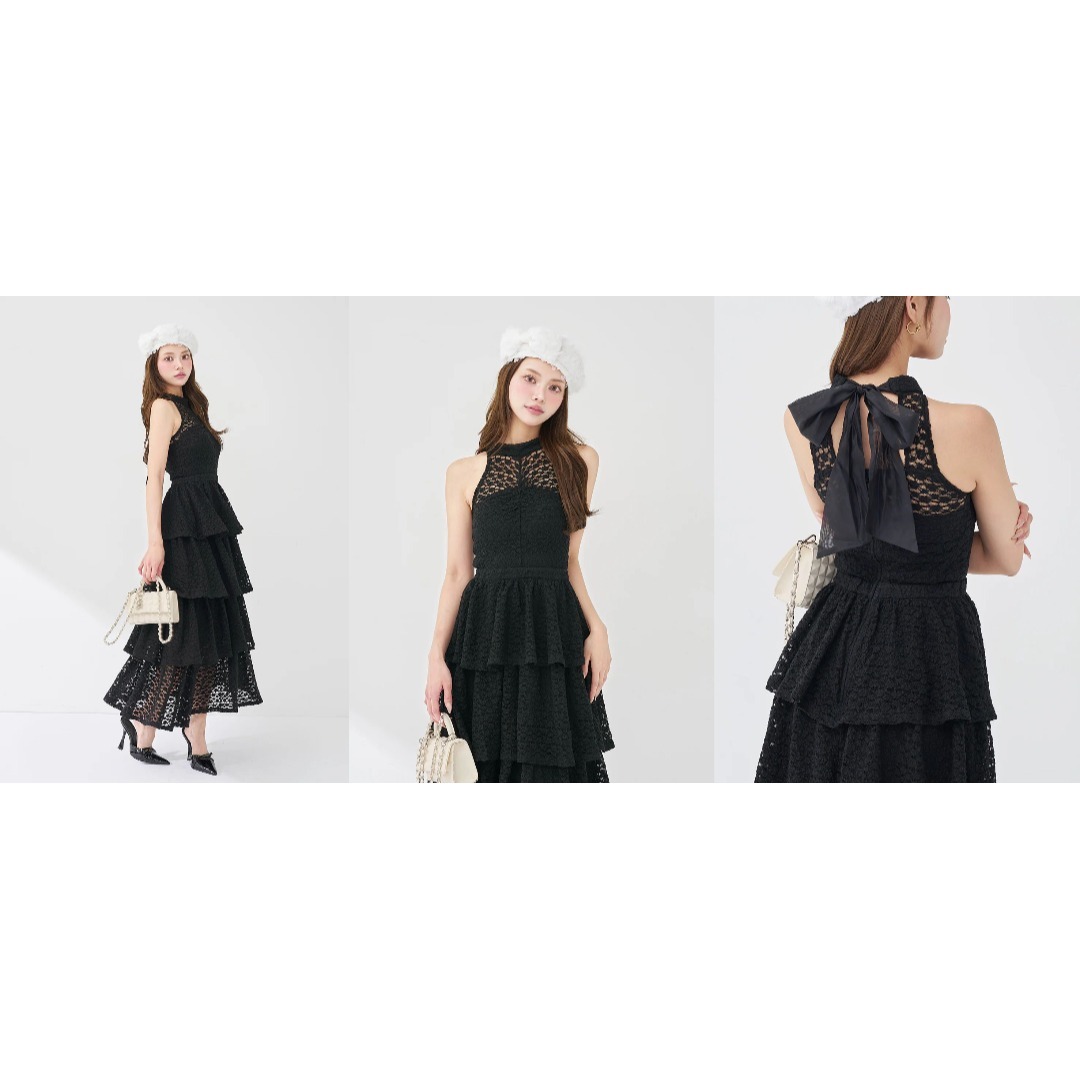 Darich - ダーリッチ darich バックリボンフラワーレースティアード