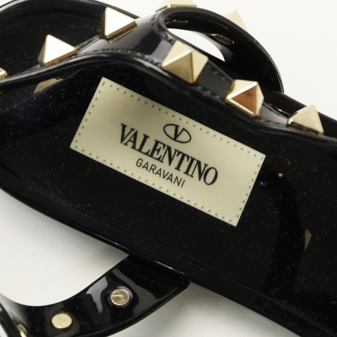 バレンティノ VALENTINO ロックスタッズジェリーサンダル 37｜ブラック
