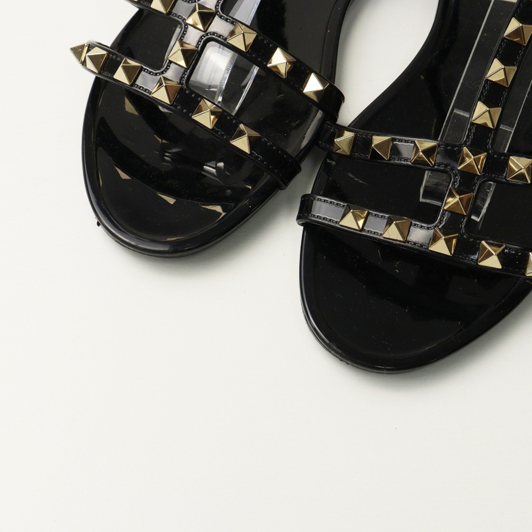 バレンティノ VALENTINO ロックスタッズジェリーサンダル 37｜ブラック