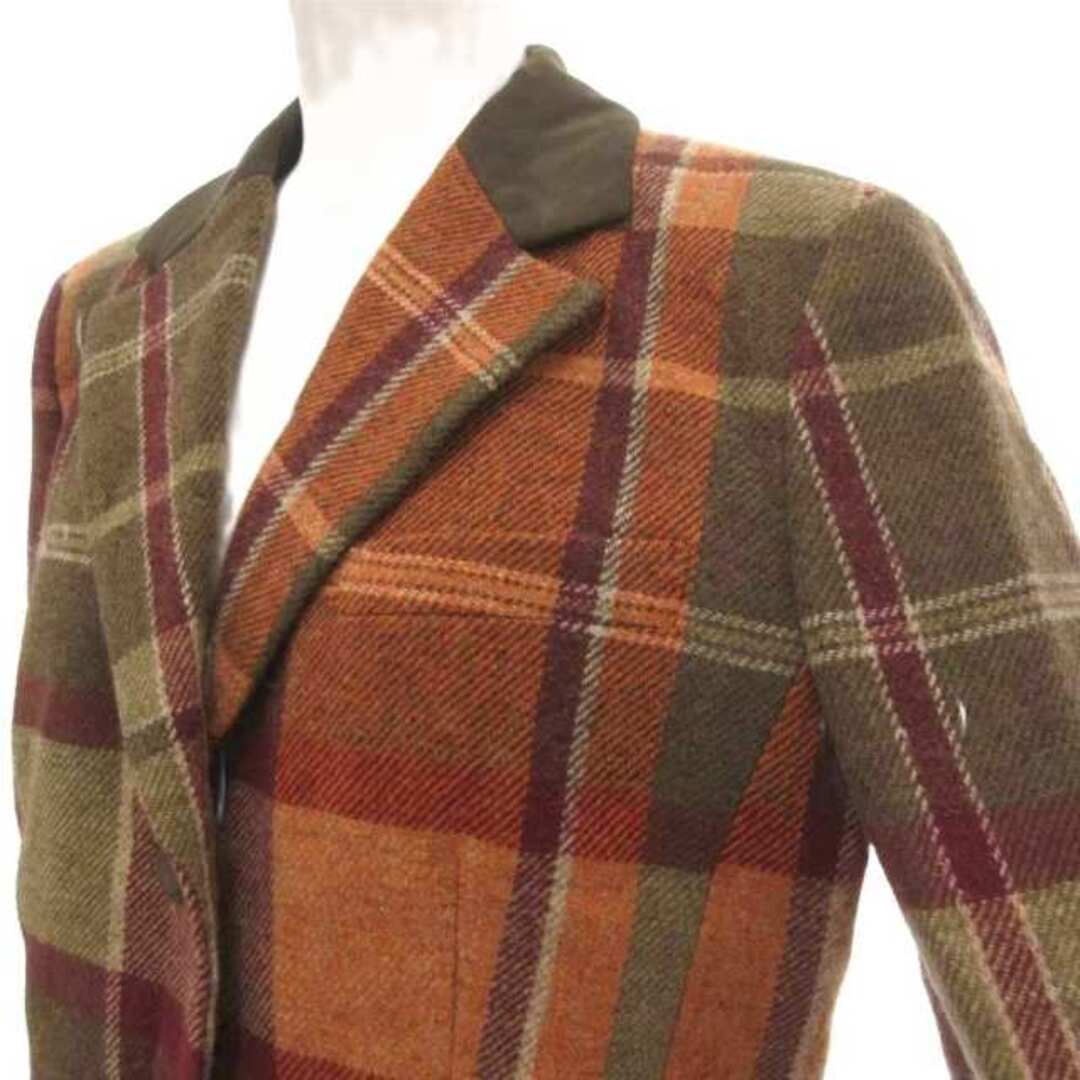 DAKS - ダックス DAKS コート ウール チェック柄 42 オレンジ カーキの