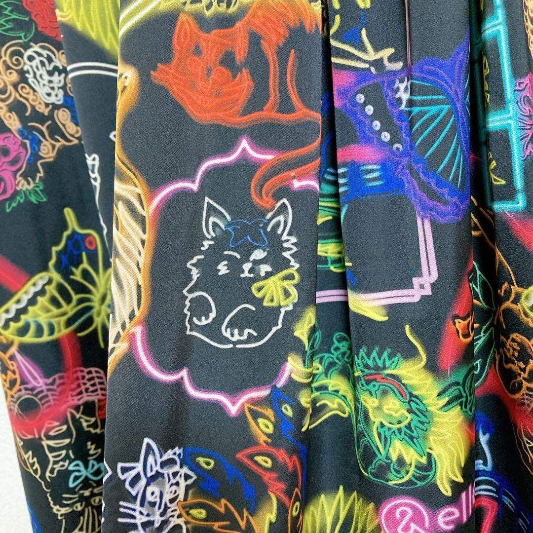 Lois CRAYON - &ellecy 猫 ネオン ロングスカート M アンドエルシー