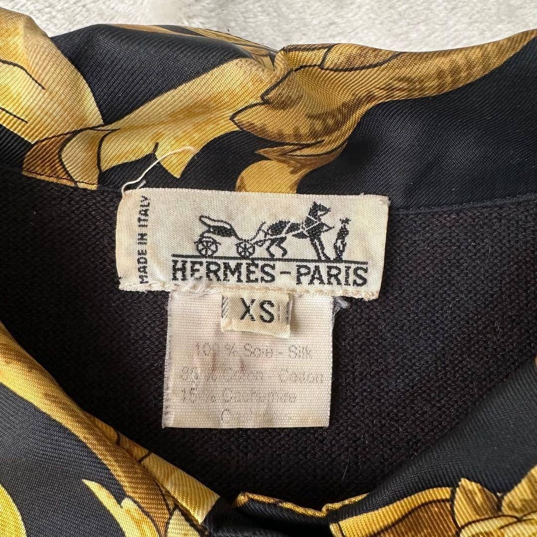 HERMES - vintage HERMES スカーフ柄 バロック カットソー ポロシャツ